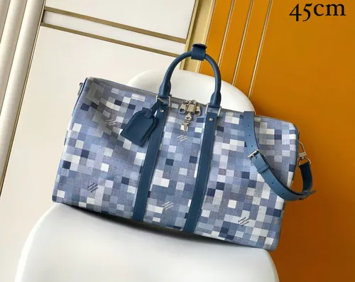 Keepall Damier Pixel Azul