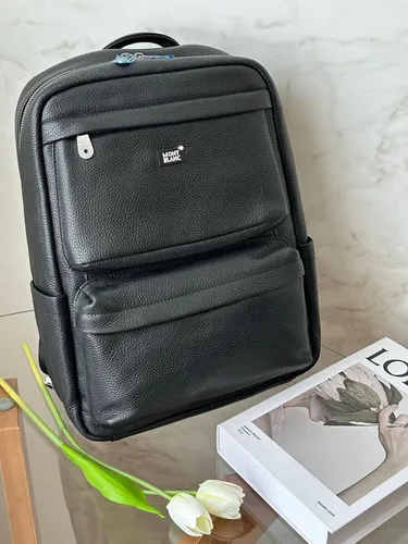 Mochila Couro Preta Zip