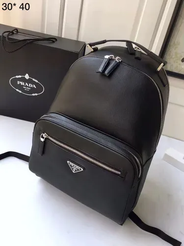 Mochila Couro Preta Prada