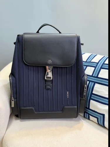 Mochila Couro Navy